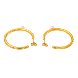 Boucles d'oreilles Créoles Or jaune Perle - Castafiore
