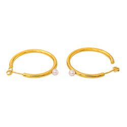 Boucles d'oreilles Créoles Or jaune Perle - Castafiore