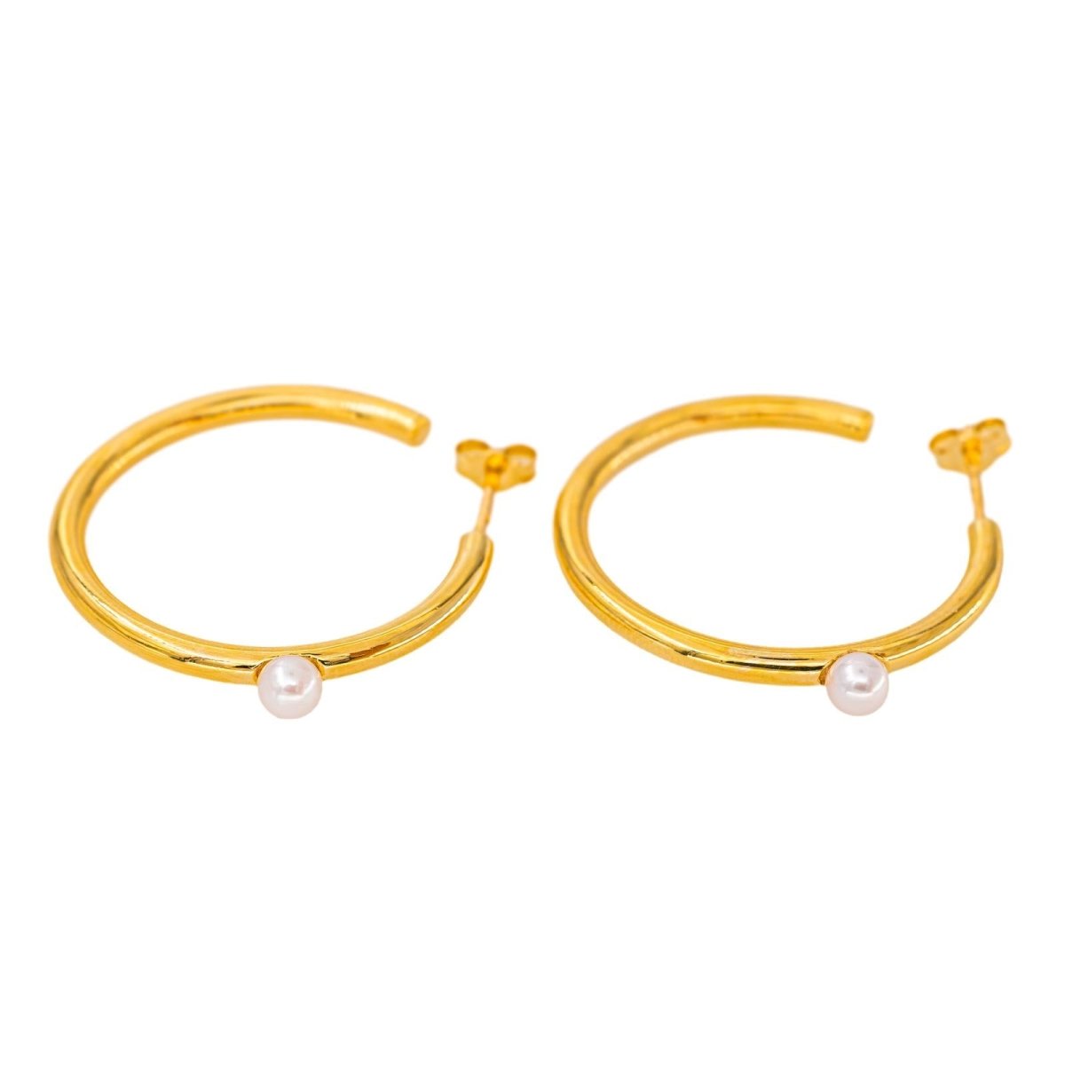 Boucles d'oreilles Créoles Or jaune Perle - Castafiore