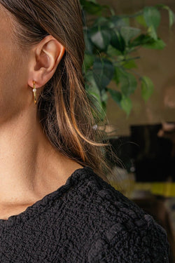 Boucles d'oreilles Créoles Or jaune Perle - Castafiore