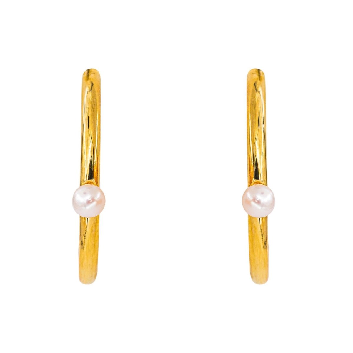 Boucles d'oreilles Créoles Or jaune Perle - Castafiore