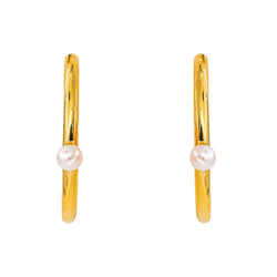 Boucles d'oreilles Créoles Or jaune Perle - Castafiore