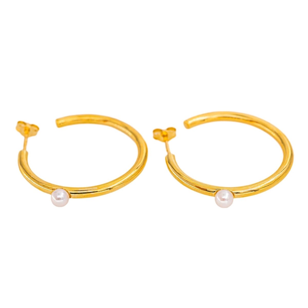 Boucles d'oreilles Créoles Or jaune Perle - Castafiore