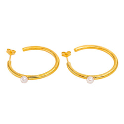 Boucles d'oreilles Créoles Or jaune Perle - Castafiore
