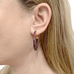 Boucles d'oreilles Créoles POMELLATO "Tango" en or jaune et saphirs - Castafiore