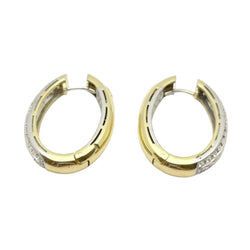 Boucles d'oreilles Créoles RECARLO en or blanc, or jaune et diamants - Castafiore