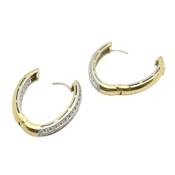 Boucles d'oreilles Créoles RECARLO en or blanc, or jaune et diamants - Castafiore