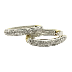 Boucles d'oreilles Créoles RECARLO en or blanc, or jaune et diamants - Castafiore