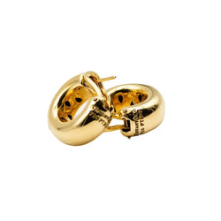 Boucles d'oreilles Créoles TIFFANY & CO. "Etoiles" en or jaune, platine et diamants - Castafiore