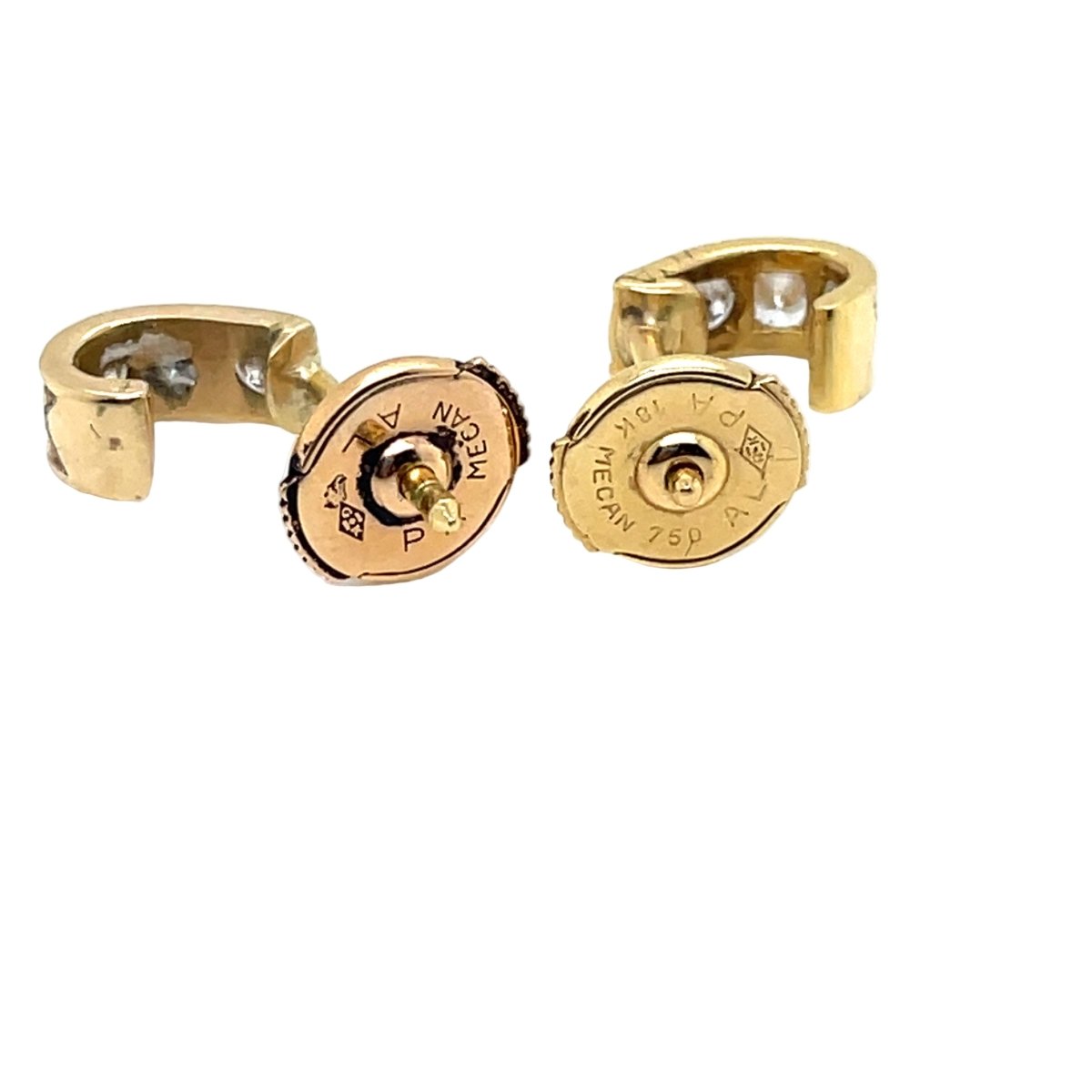 Boucles d'oreilles Créoles VAN CLEEF & ARPELS. en or jaune et diamants - Castafiore