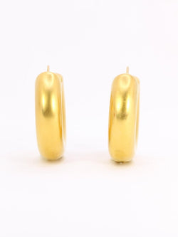 Boucles d'oreilles Créoles vintage or jaune mat - Castafiore