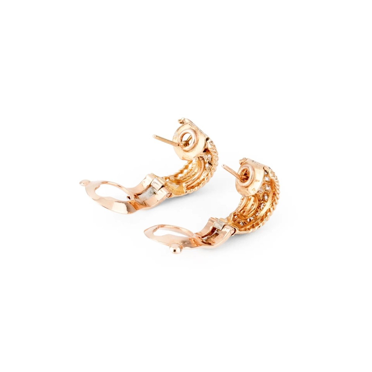 Boucles d'oreilles de la maison Van Cleef & Arpel en or jaune et diamants - Castafiore