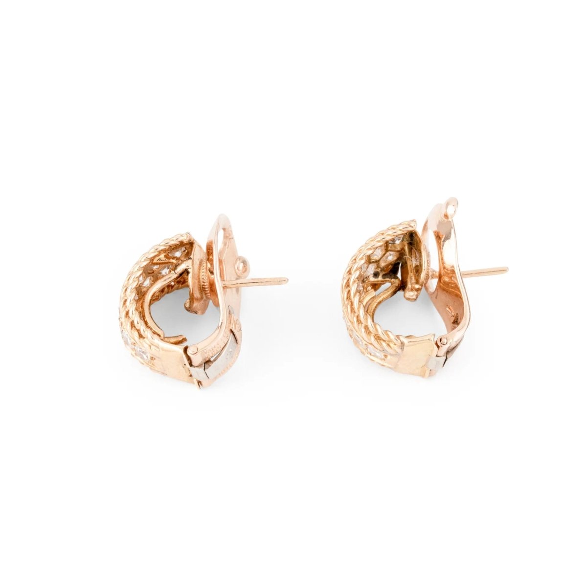 Boucles d'oreilles de la maison Van Cleef & Arpel en or jaune et diamants - Castafiore