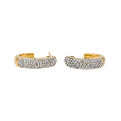 Boucles d'oreilles Demi - créoles en or jaune et diamants - Castafiore