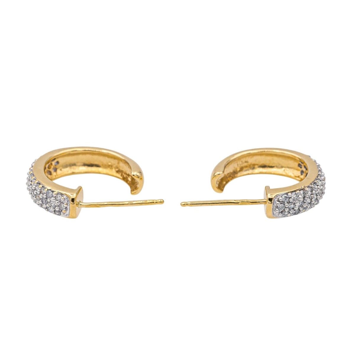 Boucles d'oreilles Demi - créoles en or jaune et diamants - Castafiore