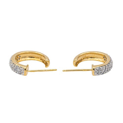 Boucles d'oreilles Demi - créoles en or jaune et diamants - Castafiore