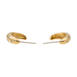 Boucles d'oreilles Demi - créoles en or jaune et diamants - Castafiore
