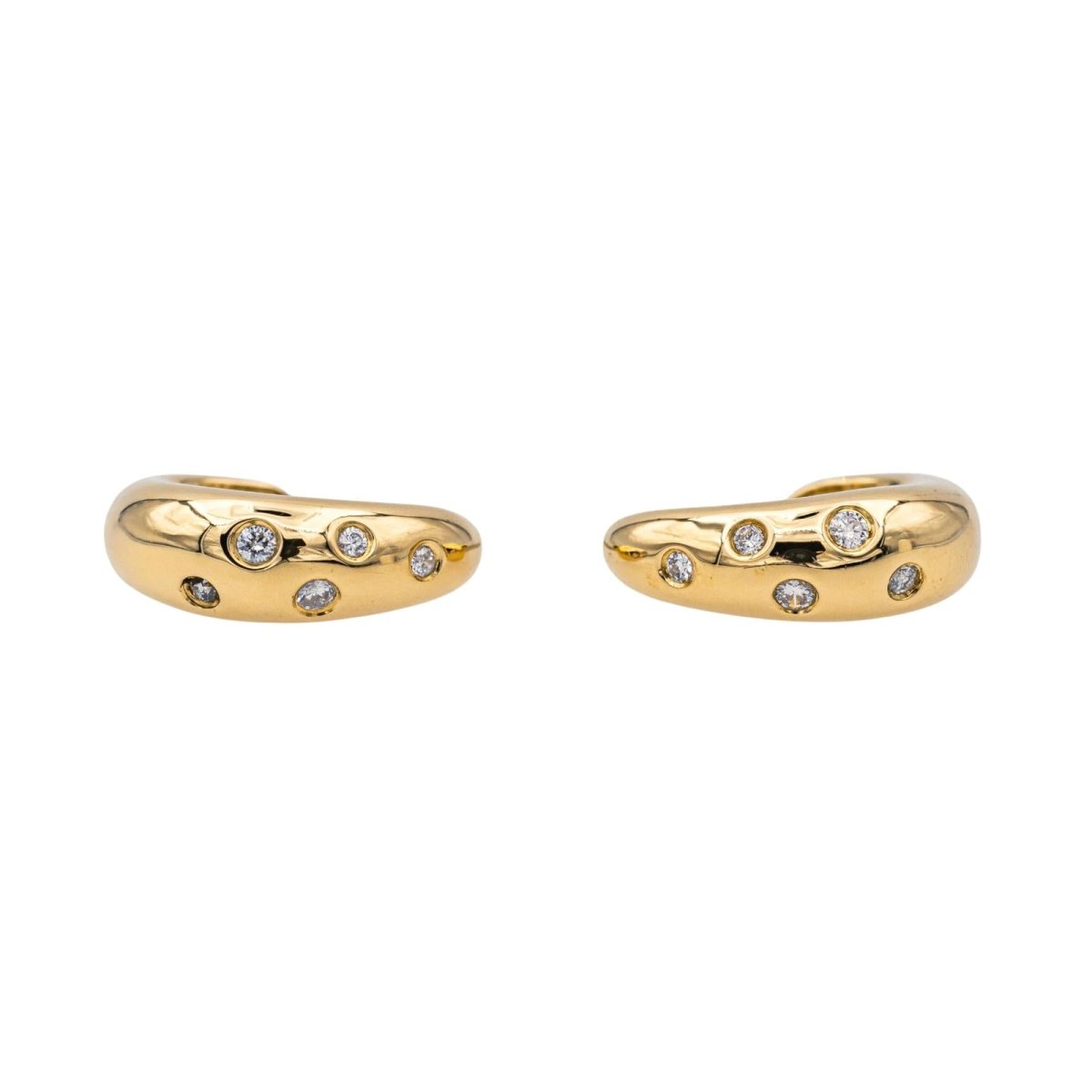 Boucles d'oreilles Demi - créoles en or jaune et diamants - Castafiore