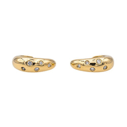 Boucles d'oreilles Demi - créoles en or jaune et diamants - Castafiore