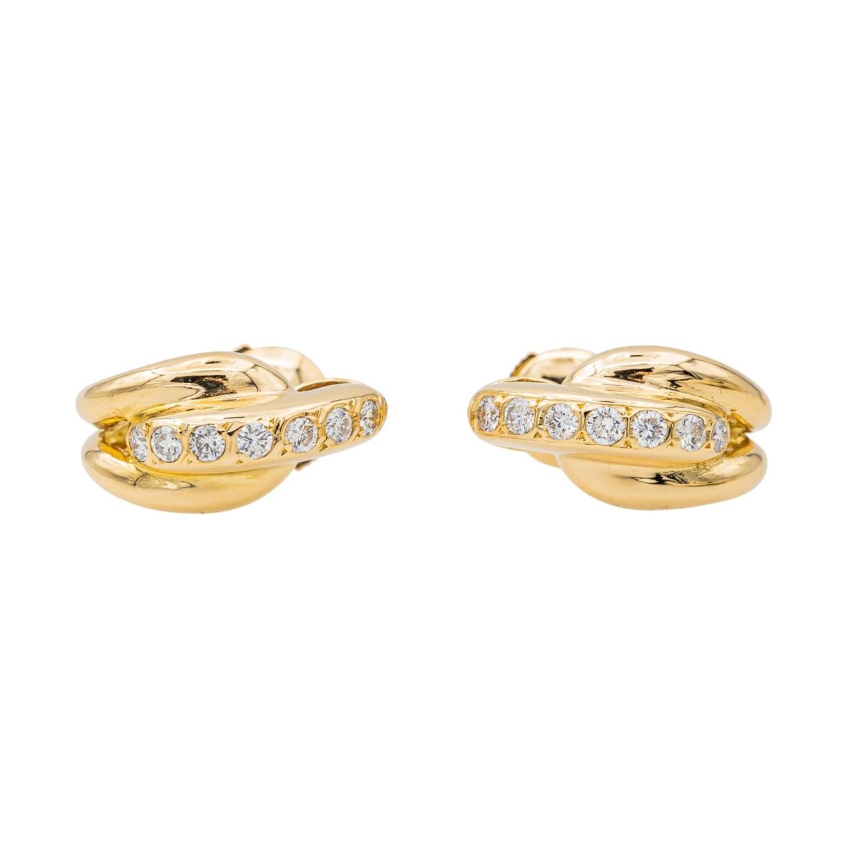 Boucles d'oreilles Demi créoles Or Jaune Diamant - Castafiore