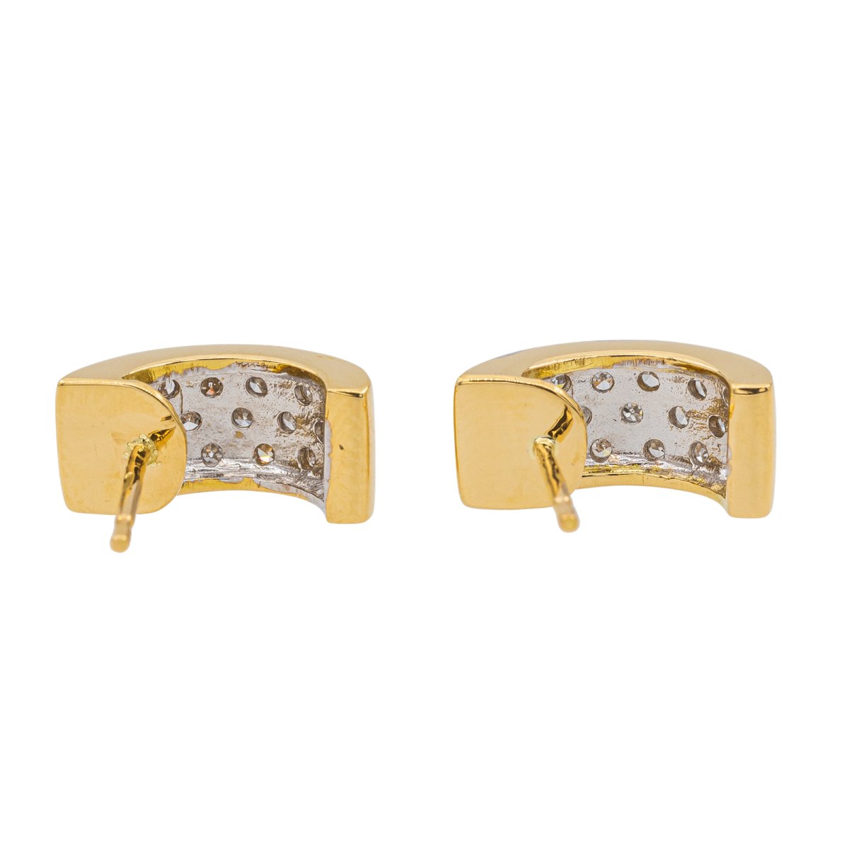 Boucles d'oreilles Demi créoles Or jaune Diamant - Castafiore