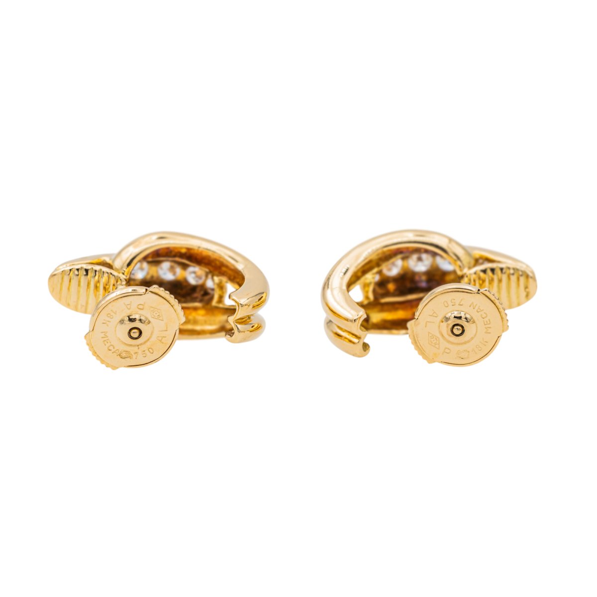 Boucles d'oreilles Demi créoles Or Jaune Diamant - Castafiore