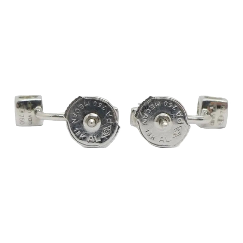 Boucles d'oreilles DINH VAN Le Cube en or blanc et diamants - Castafiore