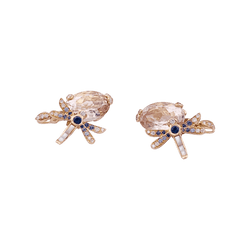 Boucles d'oreilles Dior "Gourmande" or rose, diamants, pierres de couleurs. - Castafiore