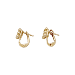 Boucles d'oreilles Dormeuses CHAUMET "Quadrangulaires" en or jaune et diamants - Castafiore