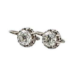 Boucles d'oreilles Dormeuses en or blanc et diamants - Castafiore