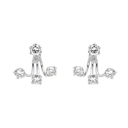 Boucles d'oreilles Dormeuses en or blanc et diamants - Castafiore