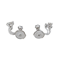 Boucles d'oreilles Dormeuses en or blanc et diamants - Castafiore