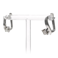 Boucles d'oreilles Dormeuses en or blanc et diamants - Castafiore