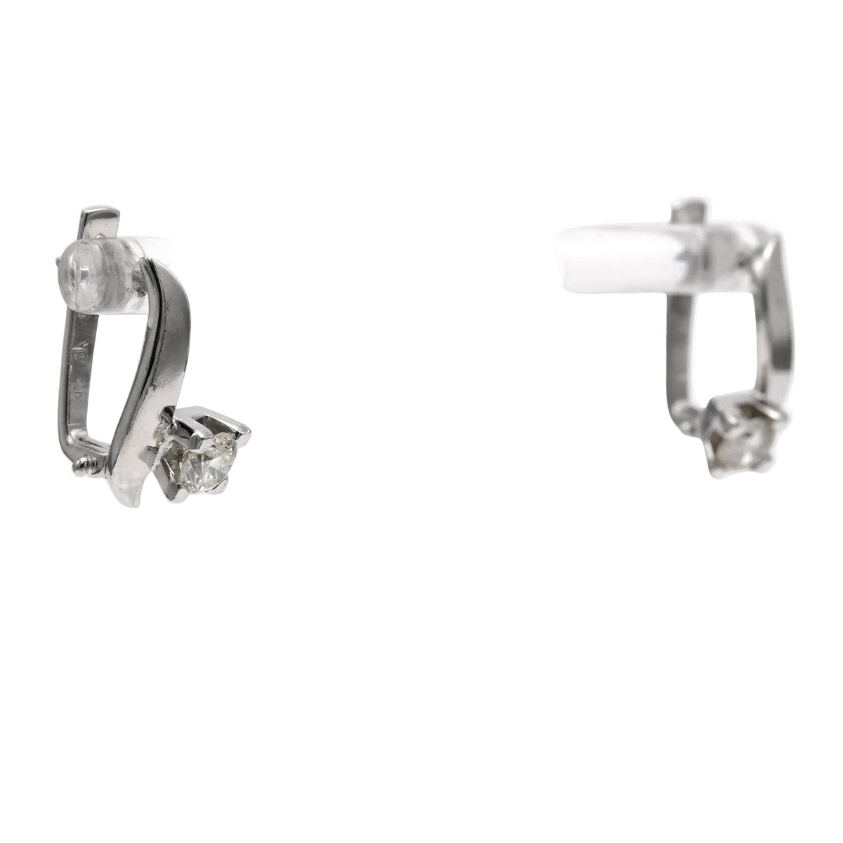 Boucles d'oreilles Dormeuses en or blanc et diamants - Castafiore