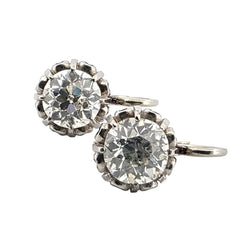 Boucles d'oreilles Dormeuses en or blanc et diamants - Castafiore