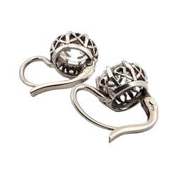 Boucles d'oreilles Dormeuses en or blanc et diamants - Castafiore