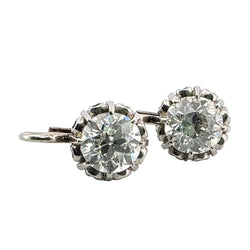 Boucles d'oreilles Dormeuses en or blanc et diamants - Castafiore