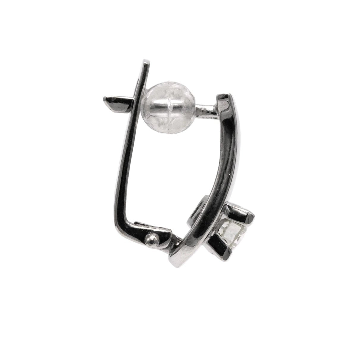 Boucles d'oreilles Dormeuses en or blanc et diamants - Castafiore