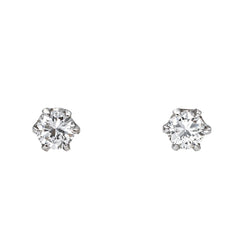 Boucles d'oreilles Dormeuses en or blanc et diamants - Castafiore