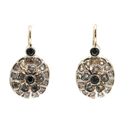 Boucles d'oreilles Dormeuses en or jaune, argent, saphirs et diamants - Castafiore