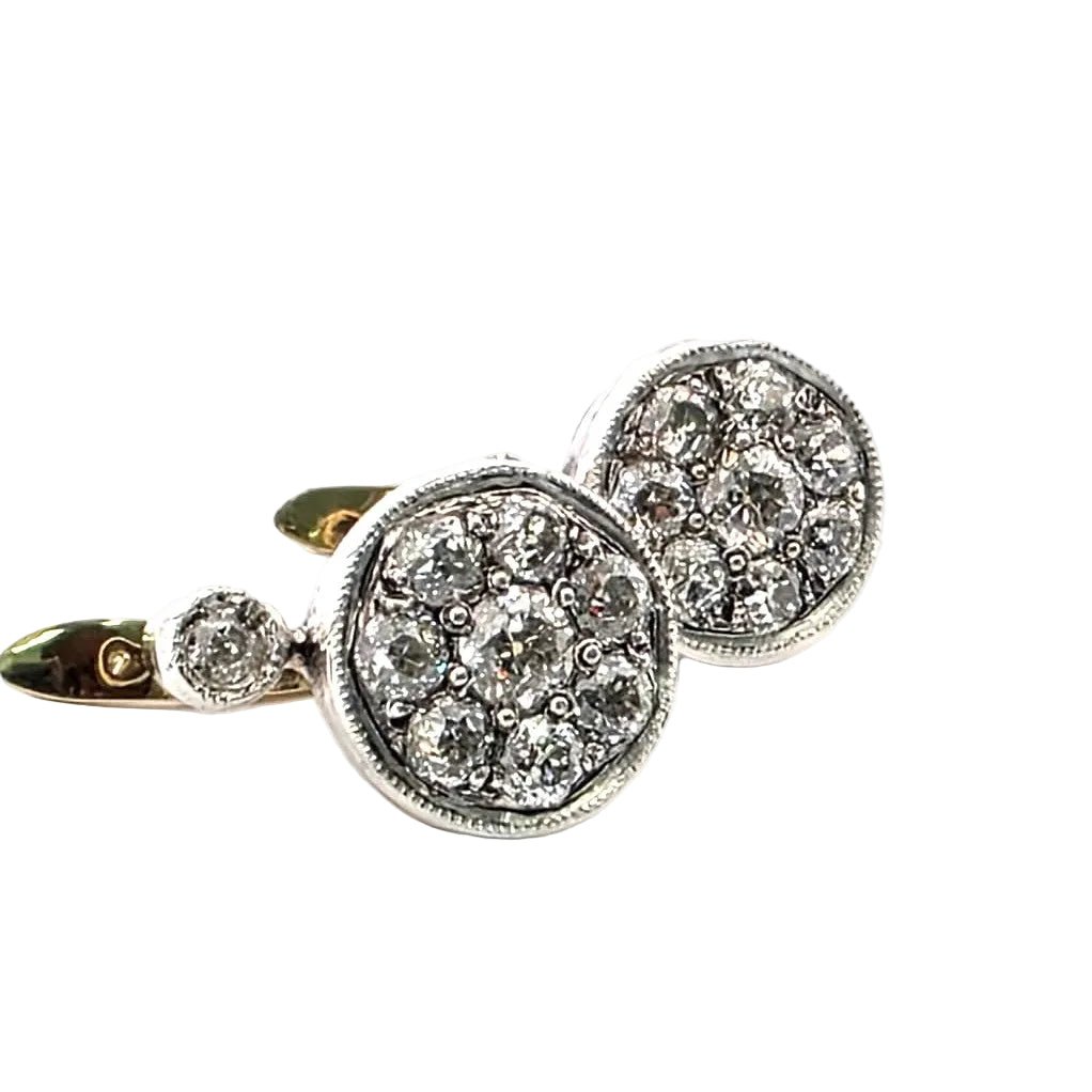 Boucles d'oreilles Dormeuses en or jaune et diamants - Castafiore