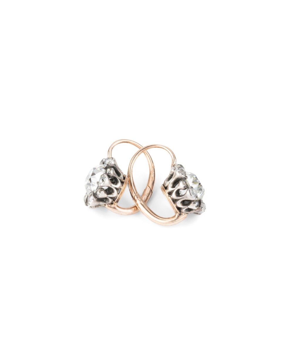 Boucles d'oreilles Dormeuses en or jaune et diamants