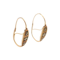 Boucles d'oreilles Dormeuses en or jaune et émail - Castafiore