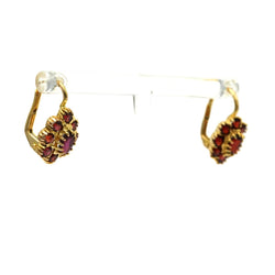 Boucles d'oreilles Dormeuses en or jaune et grenats - Castafiore