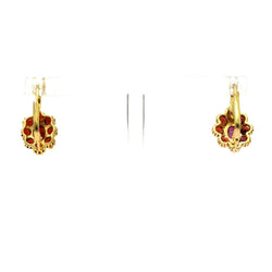 Boucles d'oreilles Dormeuses en or jaune et grenats - Castafiore