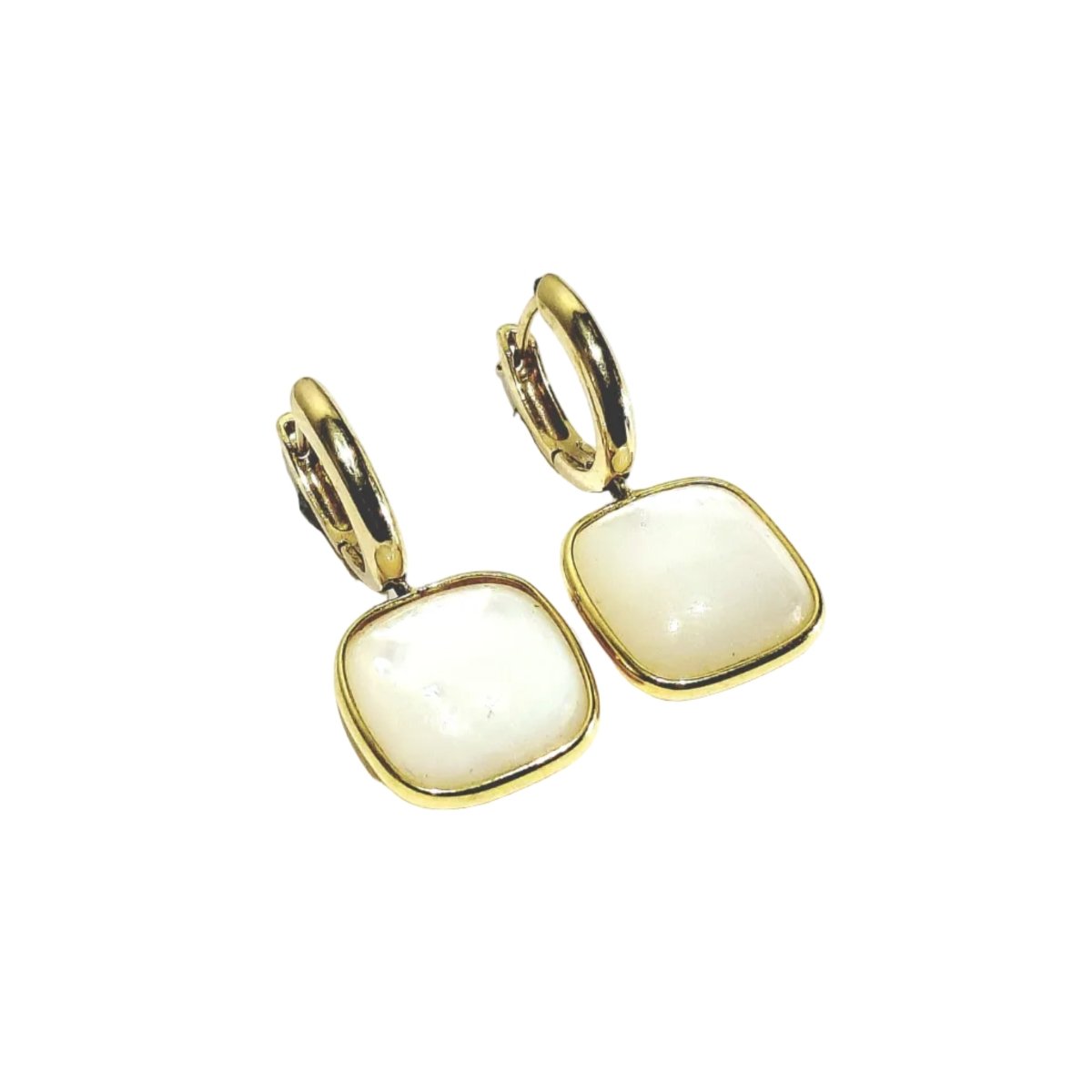 Boucles d’oreilles Dormeuses en or jaune et nacre - Castafiore