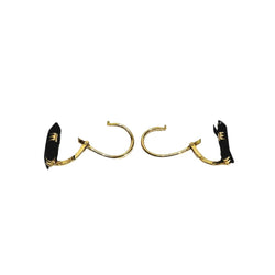 Boucles d’oreilles Dormeuses en or jaune et onyx - Castafiore