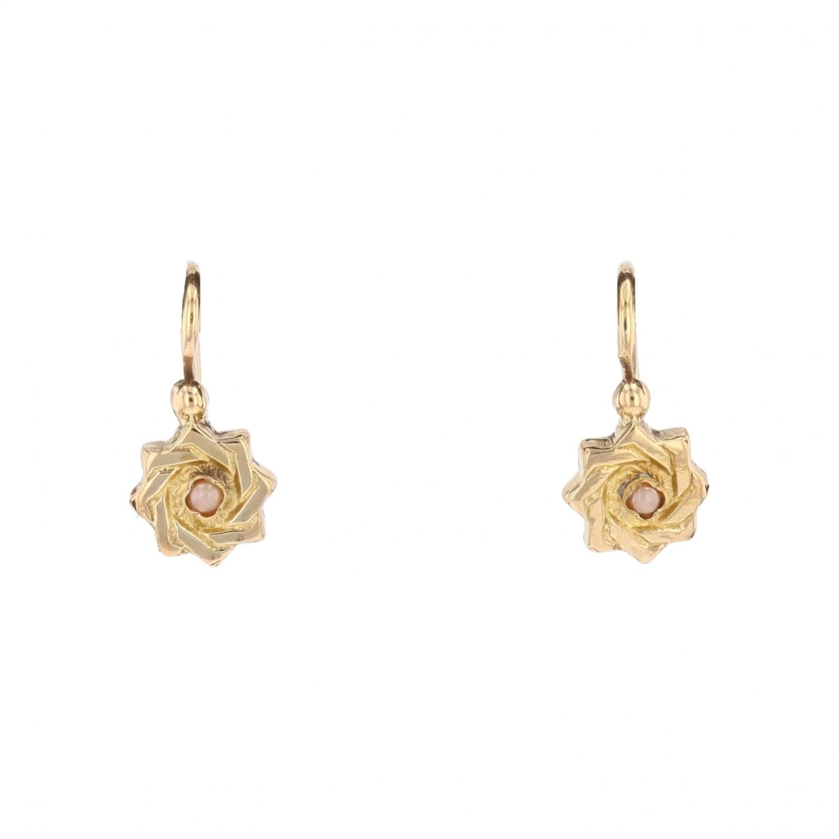 Boucles d'oreilles Dormeuses en or jaune et perles - Castafiore