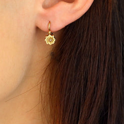Boucles d'oreilles Dormeuses en or jaune et perles - Castafiore
