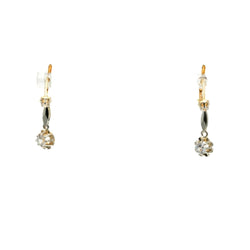 Boucles d'oreilles Dormeuses en or jaune et saphirs - Castafiore